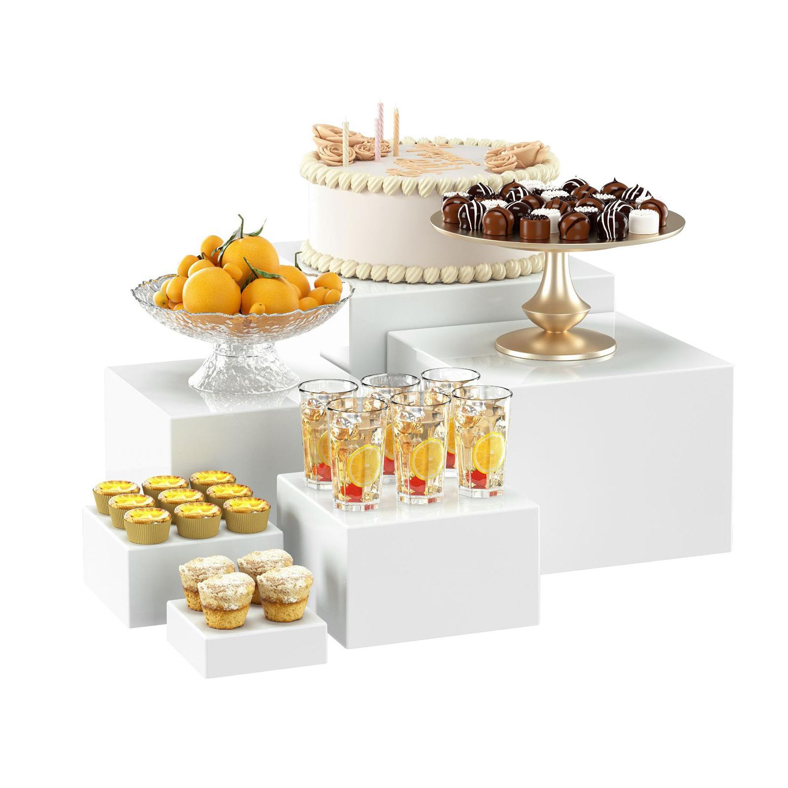 Display Risers Set - 6x acryl buffetverhoger desserttafel display set