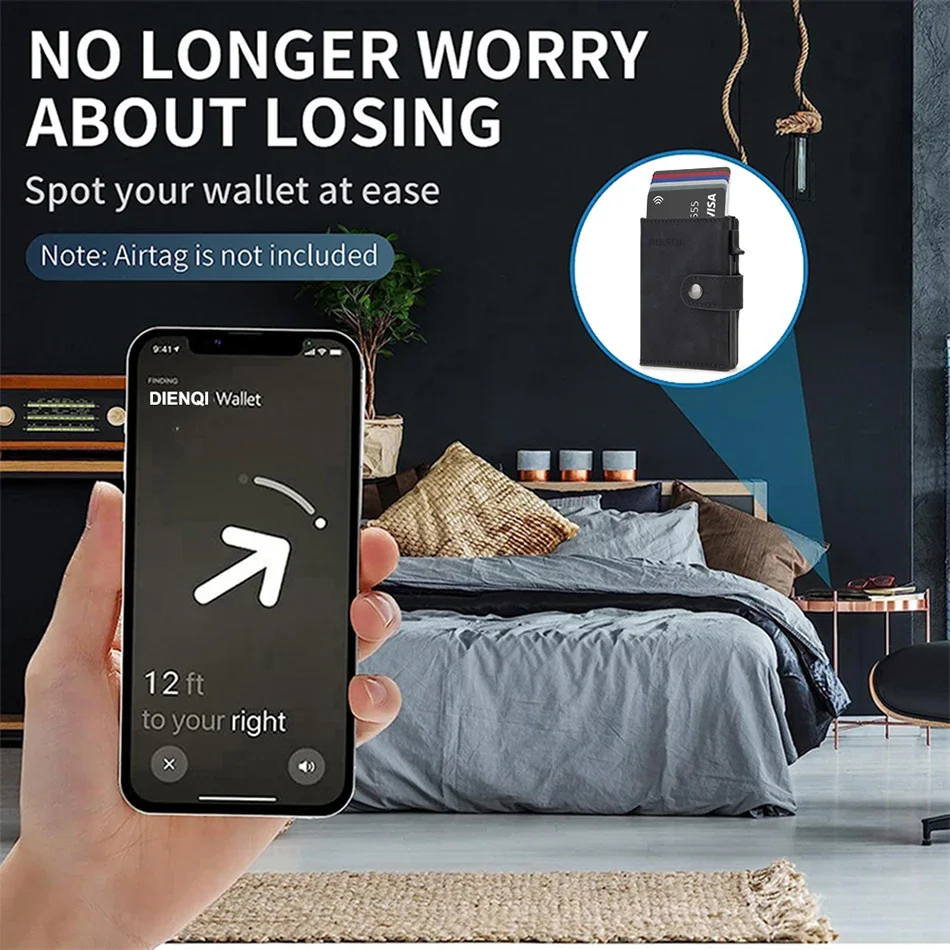 Rfid lederen Airtag herenporte - Card Top Loader recensie en prijs